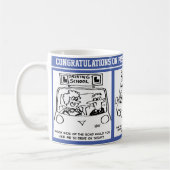 Herzlichen Glückwunsch zum Bestehen von 3 Cartoon. Kaffeetasse (Links)