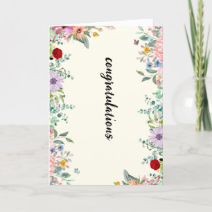 Herzlichen Glückwunsch zum Blumenbanner Karte