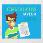 Herzlichen Glückwunsch zum Erfolg seiner Prüfung - Schaumweinetikett (Einzelnes Label)