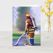 Herzlichen Glückwunsch zum Feuerwehrmann Karte (Gelbe Blume)