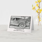 Herzlichen Glückwunsch zum Führerschein, altes Aut Karte (Gelbe Blume)