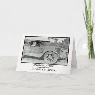 Herzlichen Glückwunsch zum Führerschein, altes Aut Karte