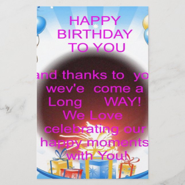 Herzlichen Glückwunsch zum Geburtstag (Vorderseite)