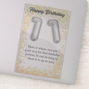 Herzlichen Glückwunsch zum Geburtstag 11 Jahre alt Aufkleber