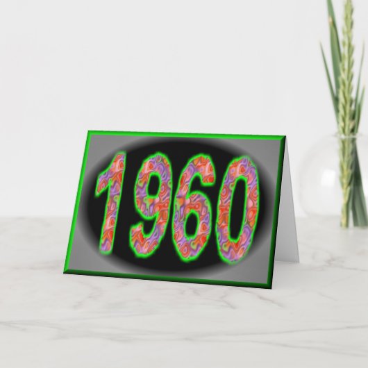 Herzlichen Glückwunsch zum Geburtstag 1960 Jahr de Karte (Vorderseite)
