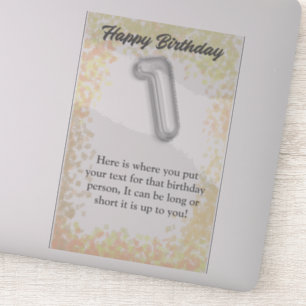 Herzlichen Glückwunsch zum Geburtstag, 1 Jahre alt Aufkleber