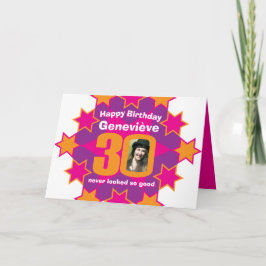 Herzlichen Glückwunsch zum Geburtstag 30 rosa Ster Karte