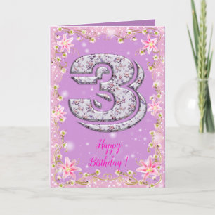 Herzlichen Glückwunsch zum Geburtstag 3 Karte