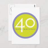 Herzlichen Glückwunsch zum Geburtstag, 40! Postkarte (Vorne/Hinten)