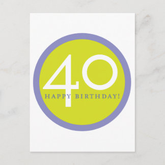 Herzlichen Glückwunsch zum Geburtstag, 40! Postkarte