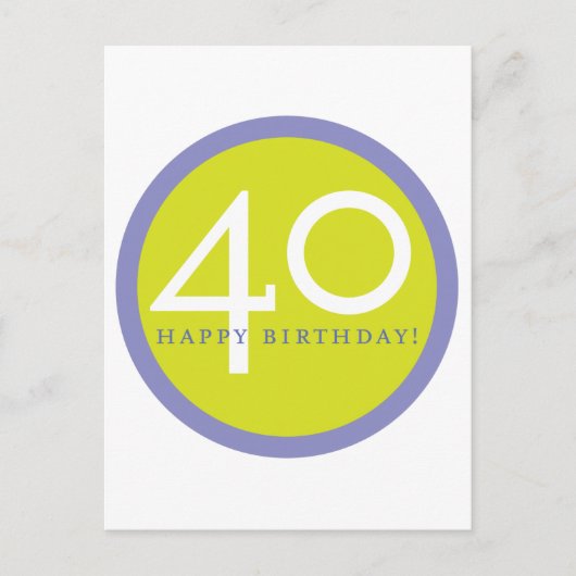 Herzlichen Glückwunsch zum Geburtstag, 40! Postkarte (Vorderseite)