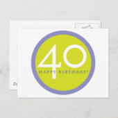 Herzlichen Glückwunsch zum Geburtstag, 40! Postkarte (Vorne/Hinten)