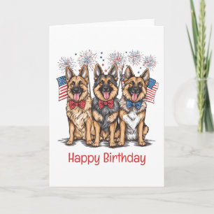 Herzlichen Glückwunsch zum Geburtstag, 4. Juli Deu Karte