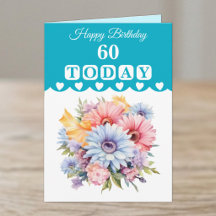 Herzlichen Glückwunsch zum Geburtstag 60 Blume heu
