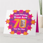 Herzlichen Glückwunsch zum Geburtstag 70 Rosa Star Karte (Vorderseite)
