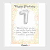 Herzlichen Glückwunsch zum Geburtstag 7 Jahre alte Aufkleber (Blatt)