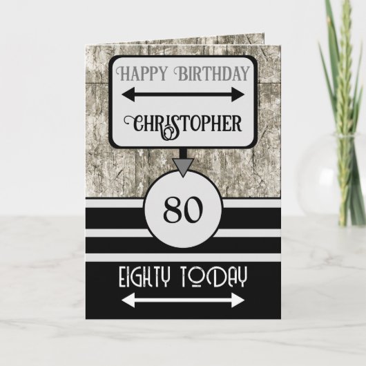 Herzlichen Glückwunsch zum Geburtstag 80 heute sch Karte (Vorderseite)