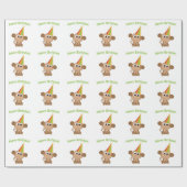 Herzlichen Glückwunsch zum Geburtstag! Affe Geschenkpapier (Flach)