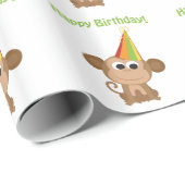 Herzlichen Glückwunsch zum Geburtstag! Affe Geschenkpapier (Rolleneckpunkt)