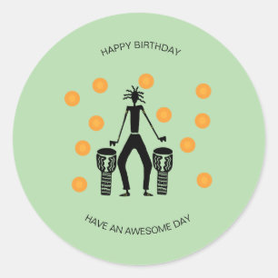Herzlichen Glückwunsch zum Geburtstag, afrikanisch Runder Aufkleber