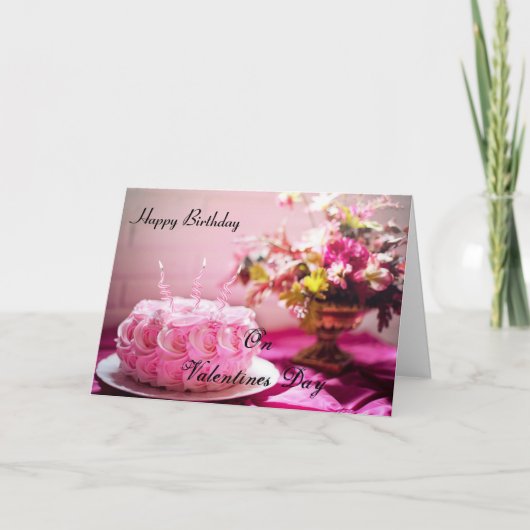 Herzlichen Glückwunsch zum Geburtstag am Valentins Karte (Vorderseite)