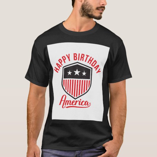 Herzlichen Glückwunsch zum Geburtstag, Amerika T-Shirt (Vorderseite)
