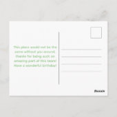 Herzlichen Glückwunsch zum Geburtstag an einen gro Postkarte (Rückseite)