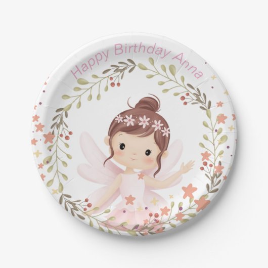 Herzlichen Glückwunsch zum Geburtstag, anpassbarer Pappteller (Vorderseite)