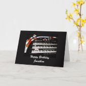 Herzlichen Glückwunsch zum Geburtstag, antikes Org Karte (Gelbe Blume)