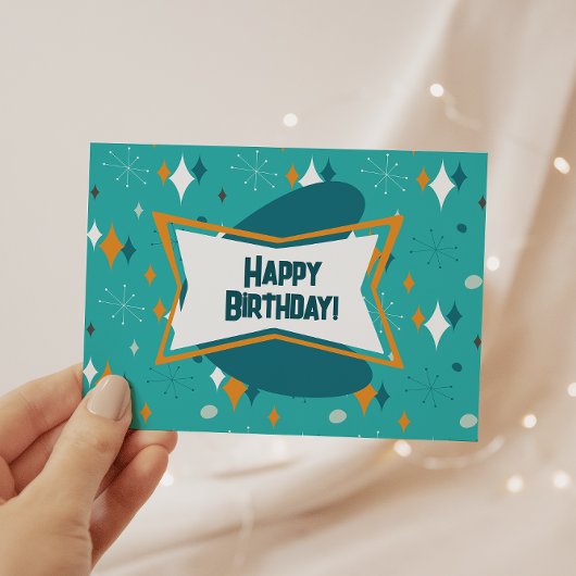Herzlichen Glückwunsch zum Geburtstag, Aquamarine Postkarte