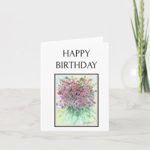 Herzlichen Glückwunsch zum Geburtstag, Aquarellfar Karte
