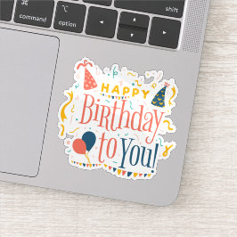 Herzlichen Glückwunsch zum Geburtstag auf Ihrem Au Aufkleber