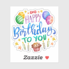 Herzlichen Glückwunsch zum Geburtstag auf Ihrem Au Aufkleber