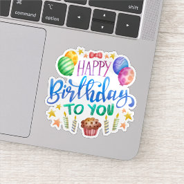 Herzlichen Glückwunsch zum Geburtstag auf Ihrem Au Aufkleber