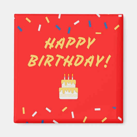 Herzlichen Glückwunsch zum Geburtstag auf Rot Magnet (Vorne)