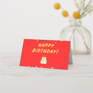 Herzlichen Glückwunsch zum Geburtstag auf Rot Platzkarte