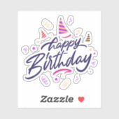 Herzlichen Glückwunsch zum Geburtstag Aufkleber (Blatt)