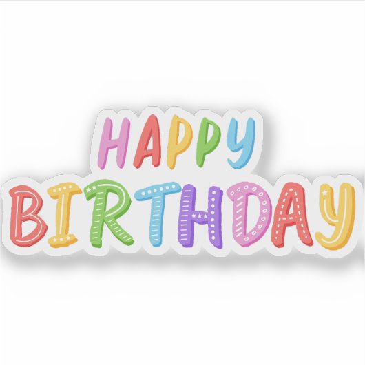 Herzlichen Glückwunsch zum Geburtstag Aufkleber (Vorderseite)