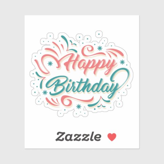 Herzlichen Glückwunsch zum Geburtstag Aufkleber (Blatt)