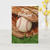 Herzlichen Glückwunsch zum Geburtstag Baseball mit Karte (Gelbe Blume)
