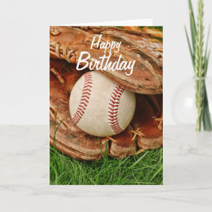 Herzlichen Glückwunsch zum Geburtstag Baseball mit Karte