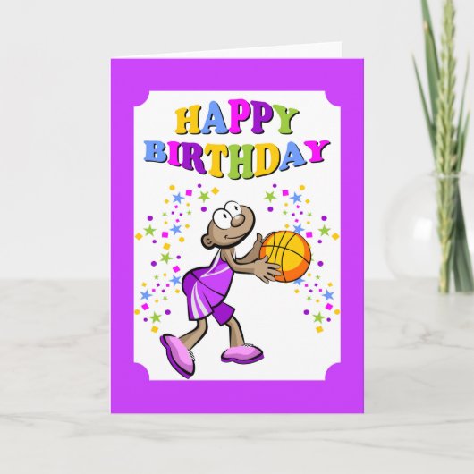 Herzlichen Glückwunsch zum Geburtstag, Basketballs Karte (Vorderseite)