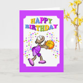 Herzlichen Glückwunsch zum Geburtstag, Basketballs Karte (Gelbe Blume)