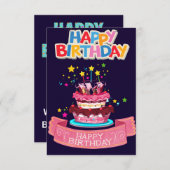 Herzlichen Glückwunsch zum Geburtstag Begleitkarte (Vorne/Hinten)