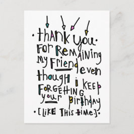 Herzlichen Glückwunsch zum Geburtstag (Belated) Postkarte