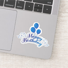 Herzlichen Glückwunsch zum Geburtstag blauen Ballo Aufkleber