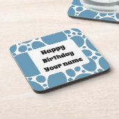 Herzlichen Glückwunsch zum Geburtstag, blaues Must Getränkeuntersetzer (Linke Seite)