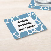 Herzlichen Glückwunsch zum Geburtstag, blaues Must Rechteckiger Pappuntersetzer (angewinkelt)