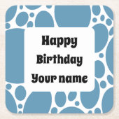 Herzlichen Glückwunsch zum Geburtstag, blaues Must Rechteckiger Pappuntersetzer (Vorderseite)