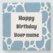 Herzlichen Glückwunsch zum Geburtstag, blaues Must Steinuntersetzer (Vorderseite)